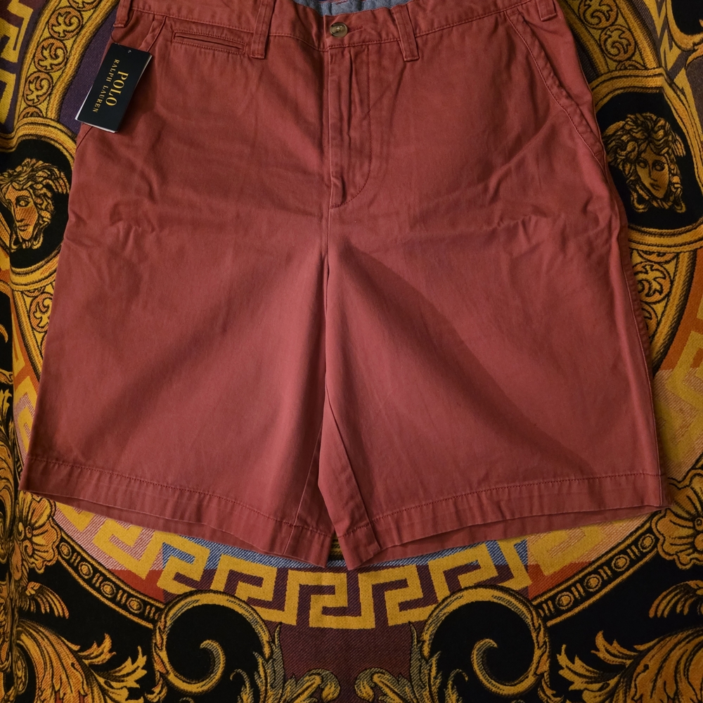 Polo by Ralph Lauren Men's Red Flat Front Shorts